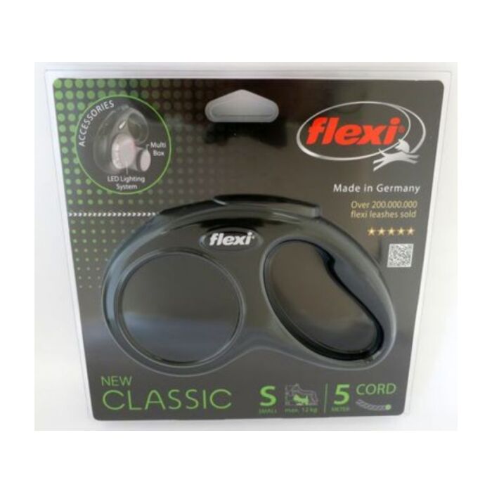 FLEXI PAVADA NEW CLASSIC VADS S 5M<12KG MELNS