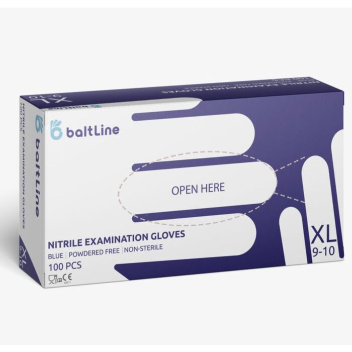 CIMDI NITRILA NEPŪD XL ZILI N100 BALTLINE