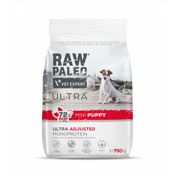 RAW PALEO ULTRA KUCĒNU SAUSĀ B MINI LIELLOPS 750G