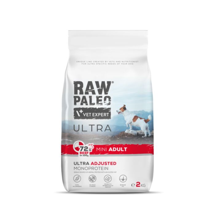 RAW PALEO ULTRA SUŅU SAUSĀ B MINI LIELLOPS 2KG