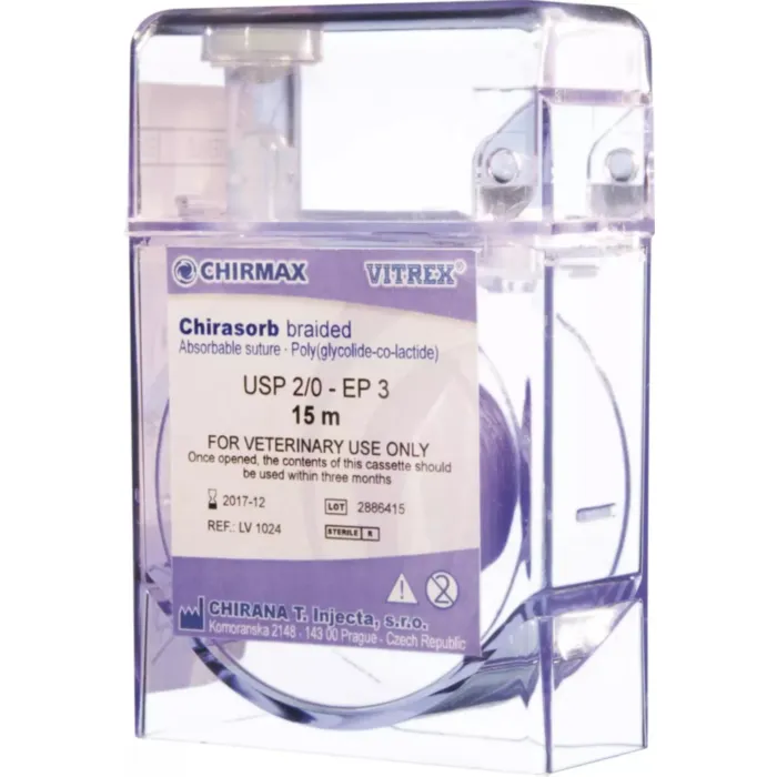 DIEGS ĶIR UZSŪC CHIRASORB 2/0 50M KASETE VITREX LV1014 VIOLE produkta attēls 1