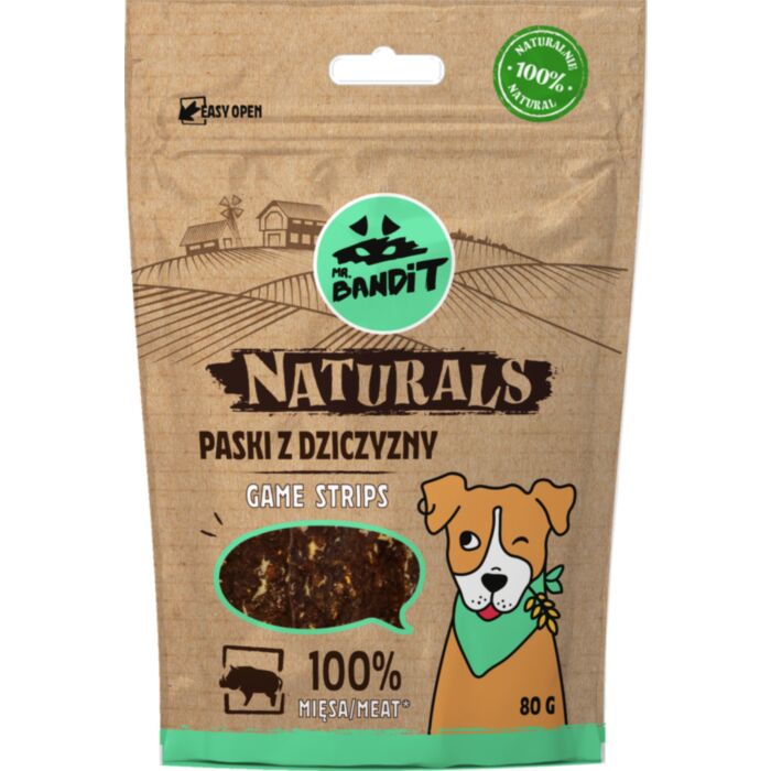 MR.BANDIT NATURALS GAME STRIPES/MEDĪJUMA GAĻAS SLOKSNĪTES 80G /7424