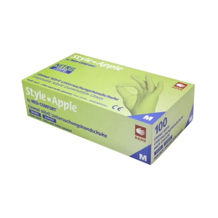 CIMDI NITRILA NEST NEPŪD STYLE M ZAĻI N100 MED-COMF /APPLE